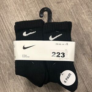 Youth Nike Black Dri-FIT Crew Socks - 6 Pair
